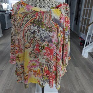 HKR Collection multicolour semi-sheer blouse